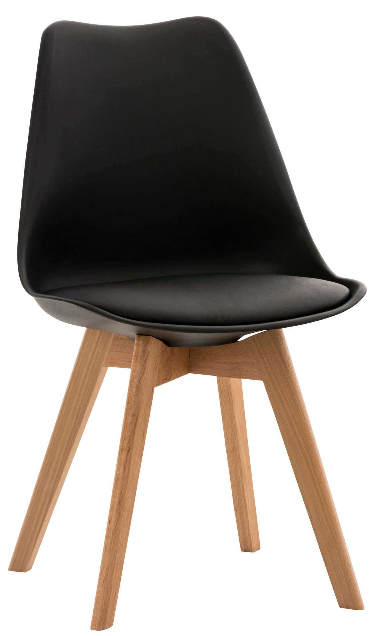 4 kuipstoelen set van kunststof en beuken hout - meerdere kleuren