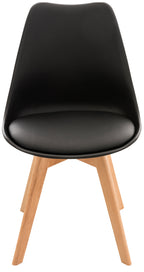 4 kuipstoelen set van kunststof en beuken hout - meerdere kleuren