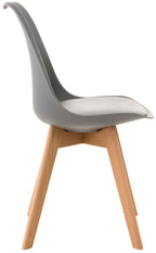 4 kuipstoelen set van kunststof en beuken hout - meerdere kleuren