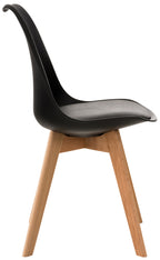 4 kuipstoelen set van kunststof en beuken hout - meerdere kleuren