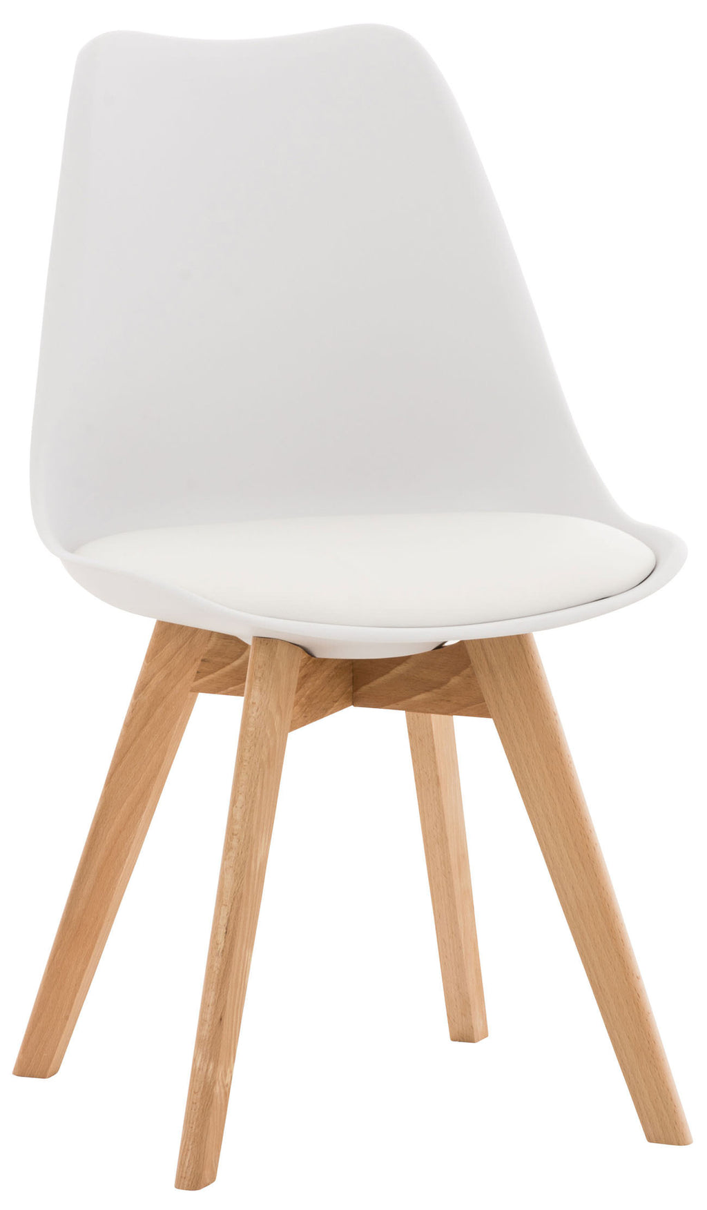 4 kuipstoelen set van kunststof en beuken hout - meerdere kleuren