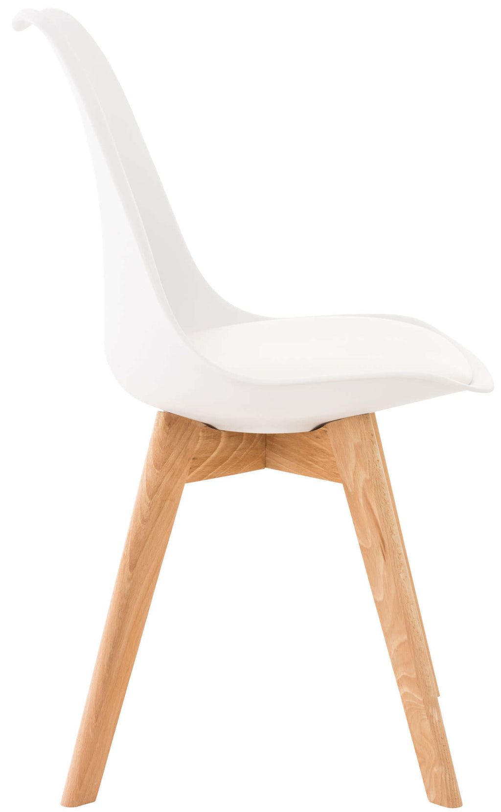4 kuipstoelen set van kunststof en beuken hout - meerdere kleuren