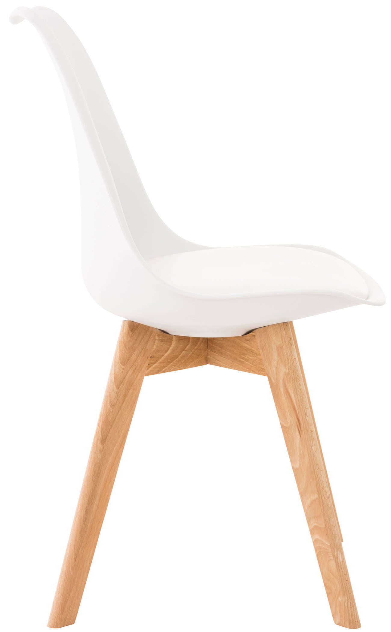 4 kuipstoelen set van kunststof en beuken hout - meerdere kleuren