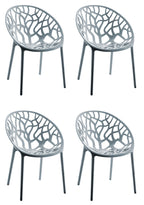 Set van 4 design tuinstoelen van gerecycled kunststof - meerdere kleuren