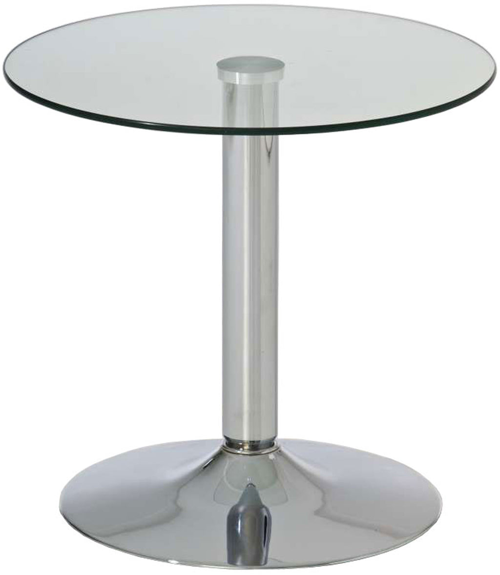 Bijzettafel van glas en chroom rond - Ø 50 cm