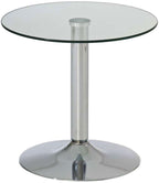 Bijzettafel van glas en chroom rond - Ø 50 cm