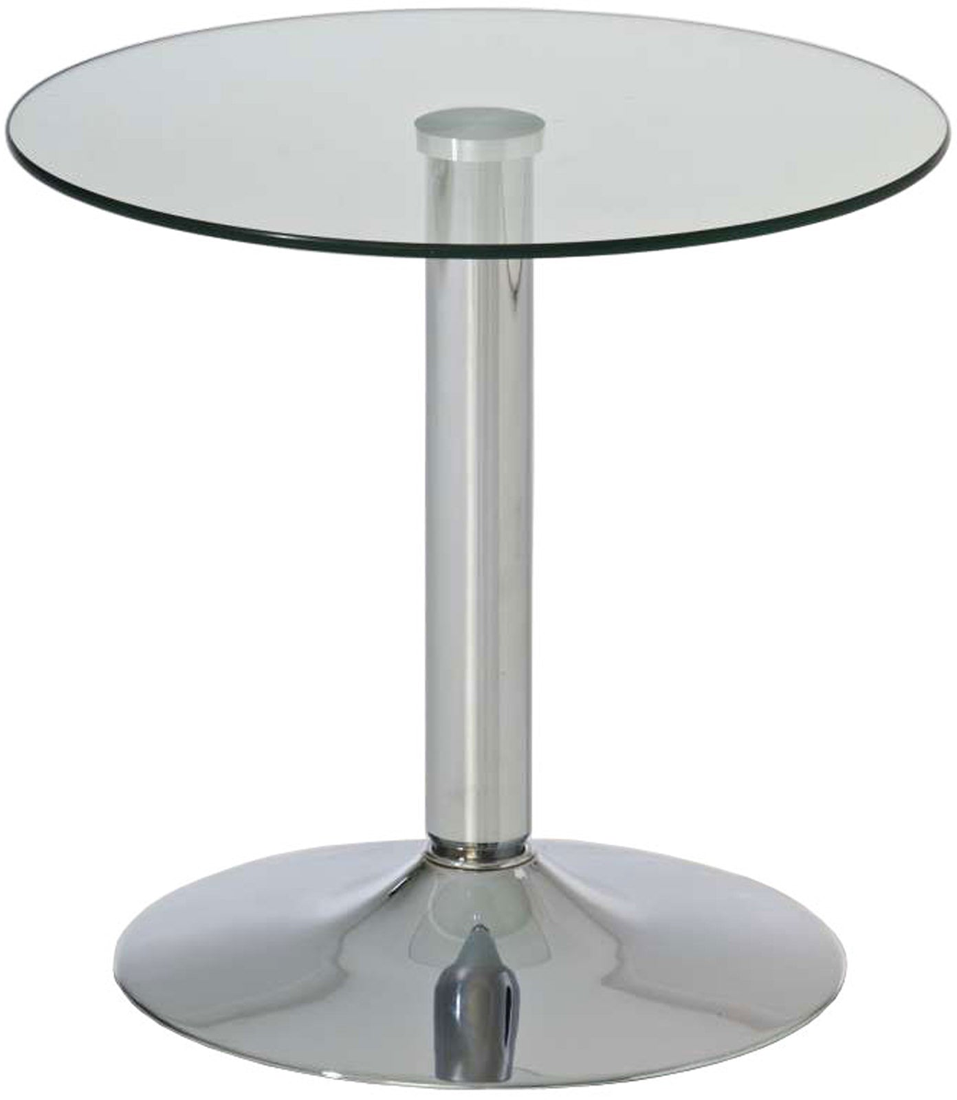 Bijzettafel van glas en chroom rond - Ø 50 cm