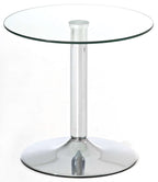 Moderne bijzettafel rond van glas en chroom - Ø 50 cm