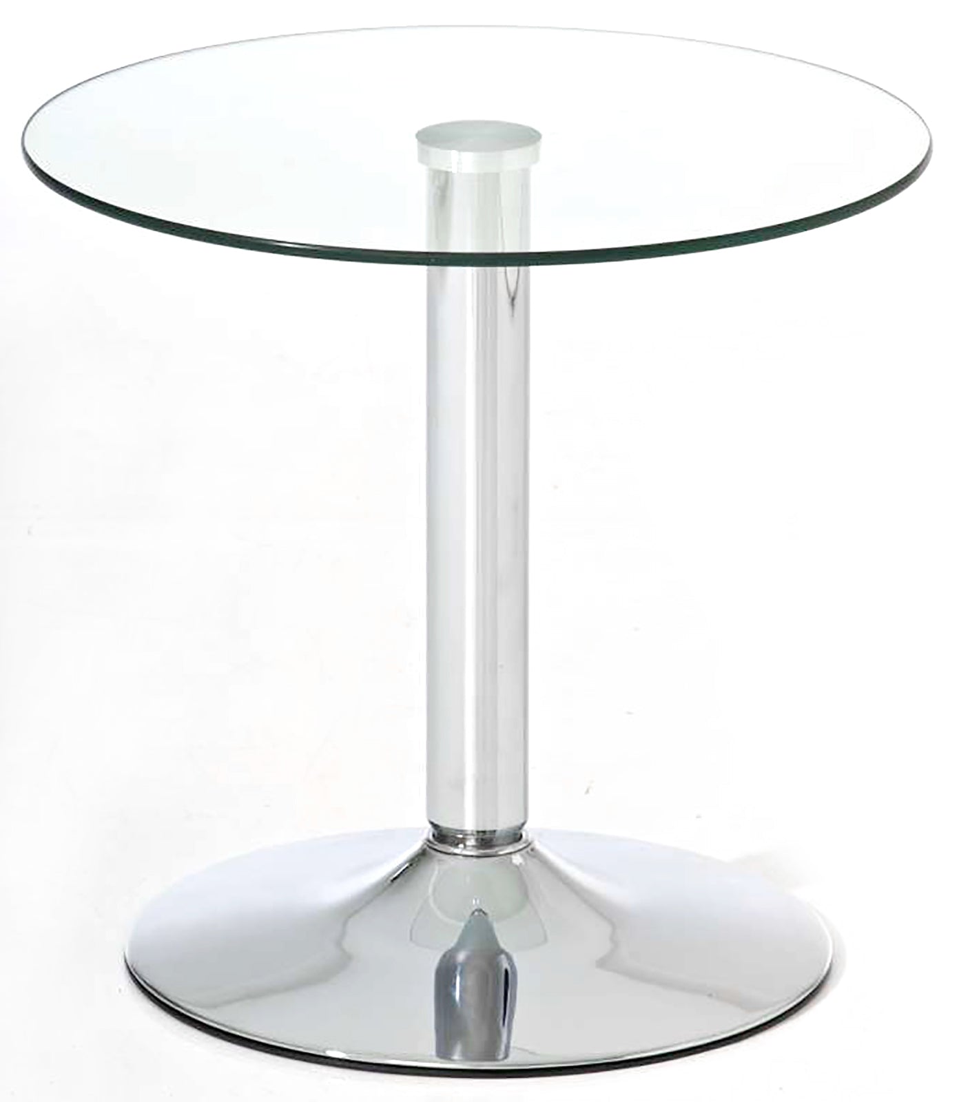 Moderne bijzettafel rond van glas en chroom - Ø 50 cm