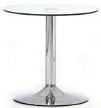 Moderne bijzettafel rond van glas en chroom - Ø 50 cm
