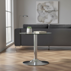 Moderne bijzettafel rond van glas en chroom - Ø 50 cm