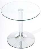 Moderne bijzettafel rond van glas en chroom - Ø 50 cm