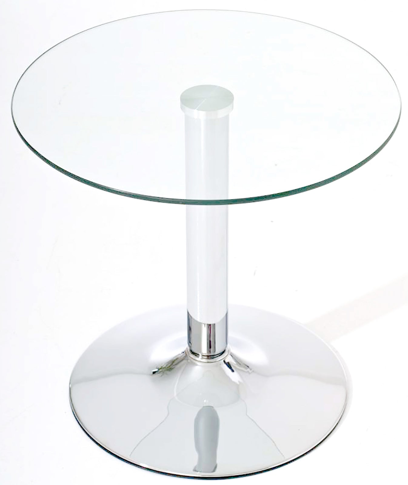 Moderne bijzettafel rond van glas en chroom - Ø 50 cm
