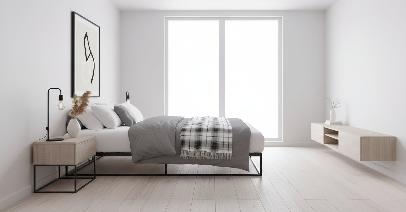 Metalen bedframe minimalistisch zwart - meerdere maten