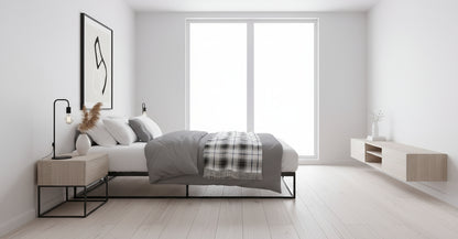 Metalen bedframe minimalistisch zwart - meerdere maten