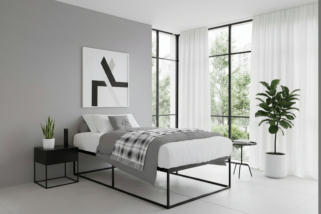 Metalen bedframe minimalistisch zwart - meerdere maten