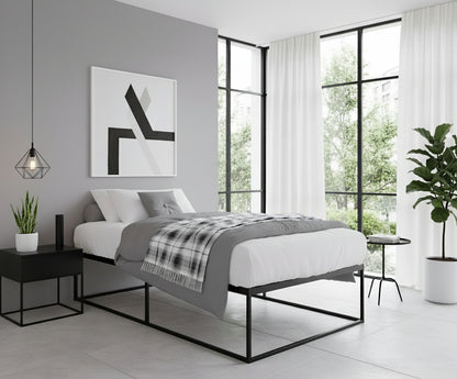 Metalen bedframe minimalistisch zwart - meerdere maten