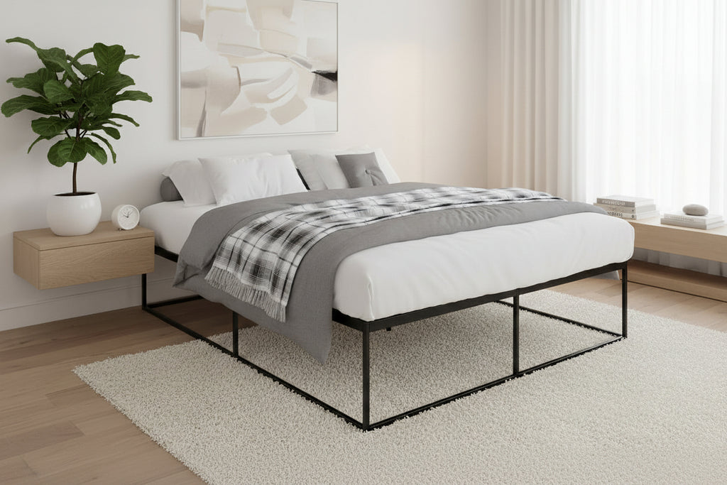 Metalen bedframe minimalistisch zwart - meerdere maten