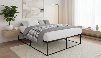Metalen bedframe minimalistisch zwart - meerdere maten