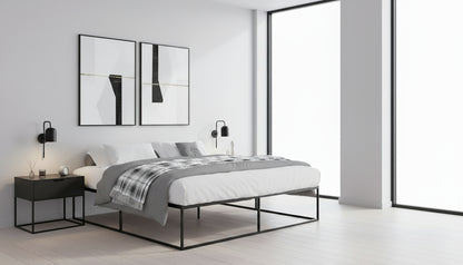 Metalen bedframe minimalistisch zwart - meerdere maten