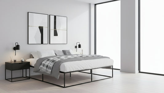 Metalen bedframe minimalistisch zwart - meerdere maten