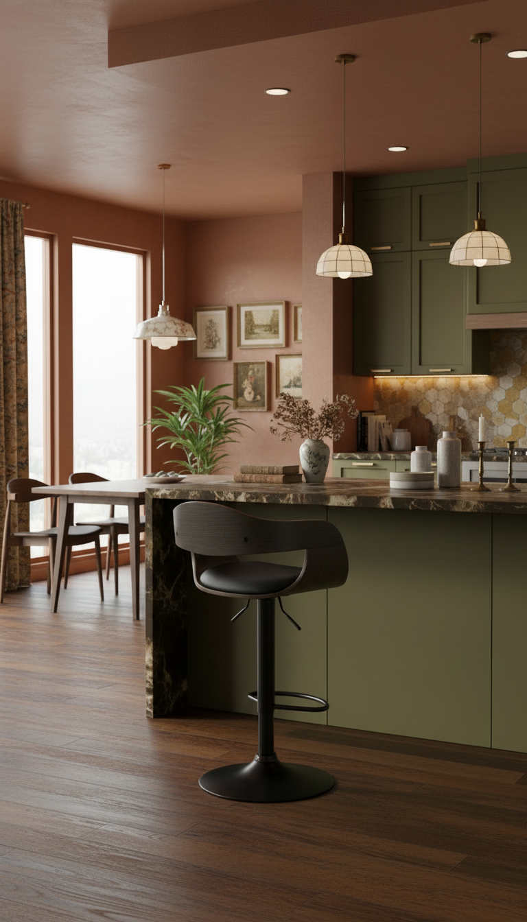 Vintage barkruk draaibaar en verstelbaar - meerdere kleuren