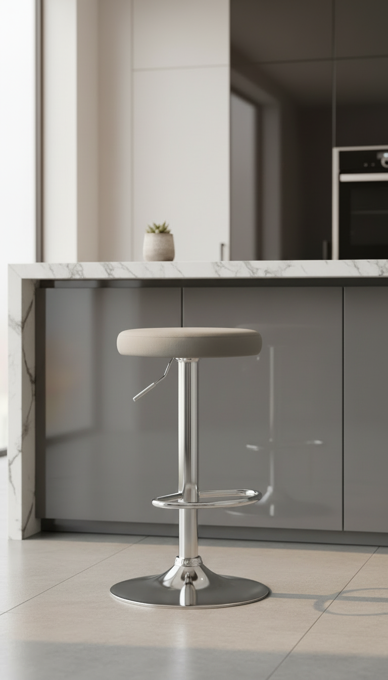 Modern velvet barkruk draaibaar en verstelbaar met metalen frame - meerdere kleuren
