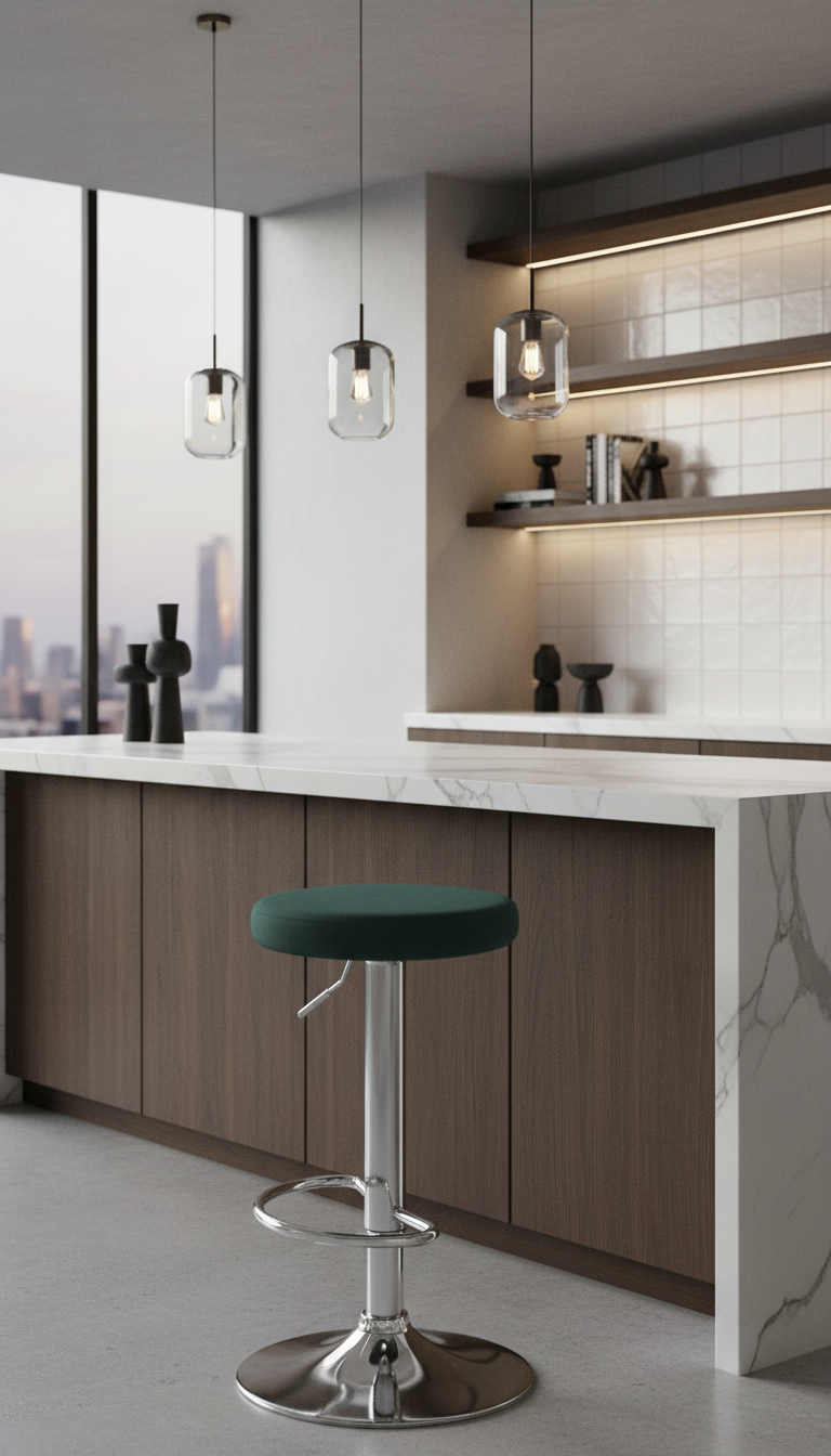 Modern velvet barkruk draaibaar en verstelbaar - meerdere kleuren