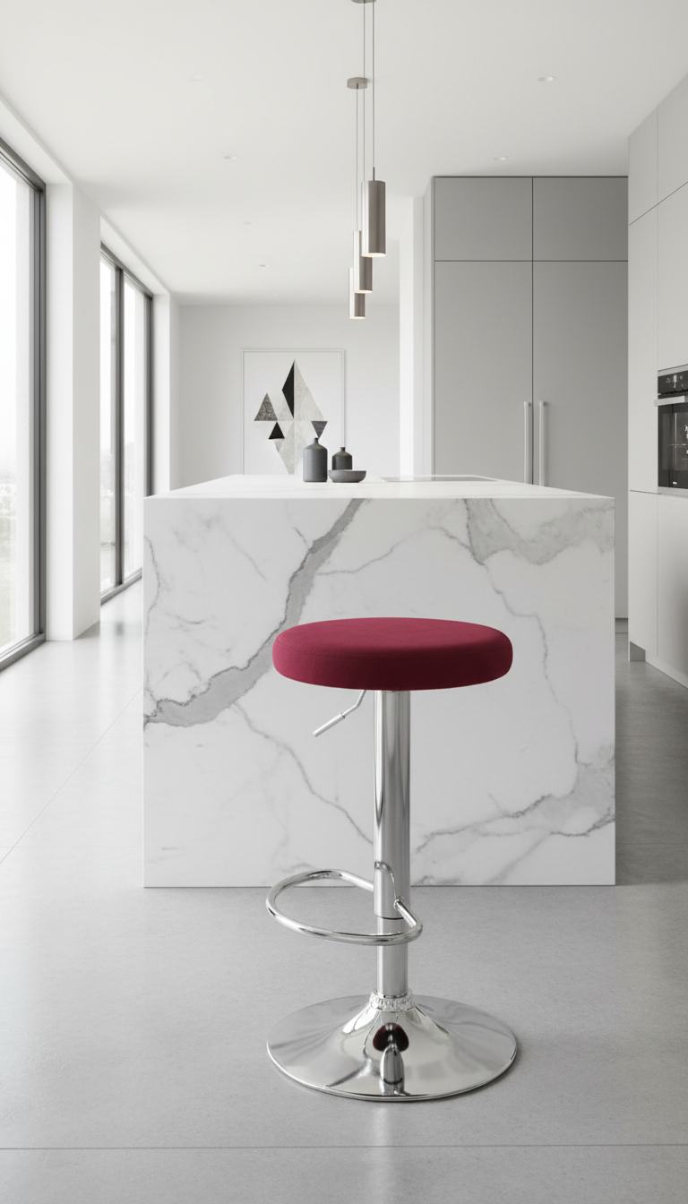 Modern velvet barkruk draaibaar en verstelbaar met metalen frame - meerdere kleuren
