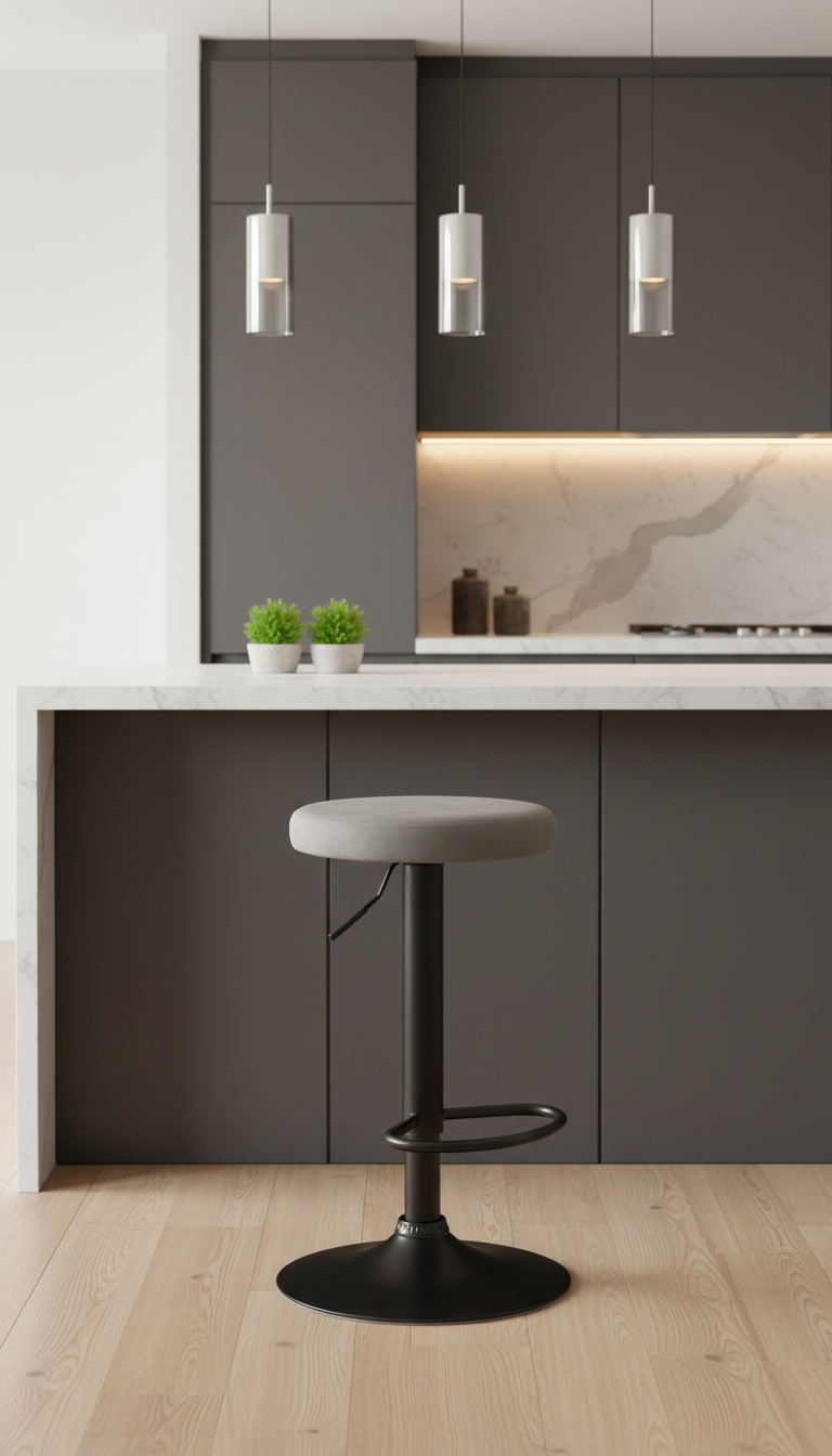 Modern velvet barkruk draaibaar en verstelbaar met metalen frame - meerdere kleuren