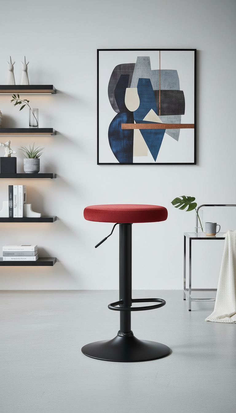 Modern velvet barkruk draaibaar en verstelbaar met metalen frame - meerdere kleuren