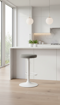 Modern velvet barkruk draaibaar en verstelbaar met wit metalen frame - meerdere kleuren