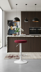 Modern velvet barkruk draaibaar en verstelbaar met metalen frame - meerdere kleuren