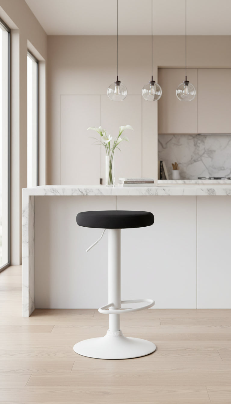 Modern velvet barkruk draaibaar en verstelbaar met metalen frame - meerdere kleuren