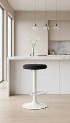 Modern velvet barkruk draaibaar en verstelbaar met metalen frame - meerdere kleuren
