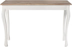 Smalle console tafel van gerecycled massief iepen hout - wit en bruin