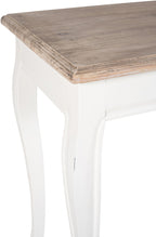 Smalle console tafel van gerecycled massief iepen hout - wit en bruin