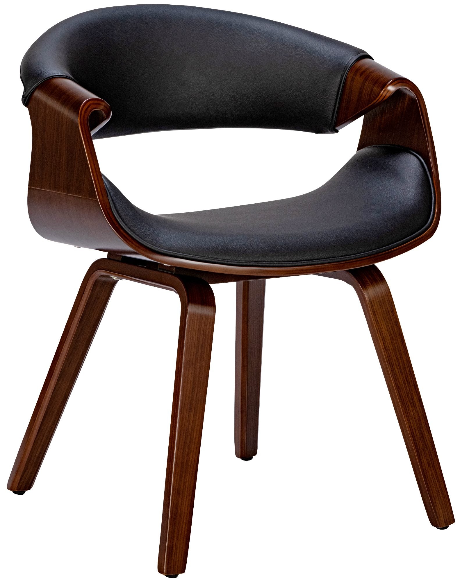 Design stoel ergonomisch met armleuning van hout en kunstleer - meerdere kleuren