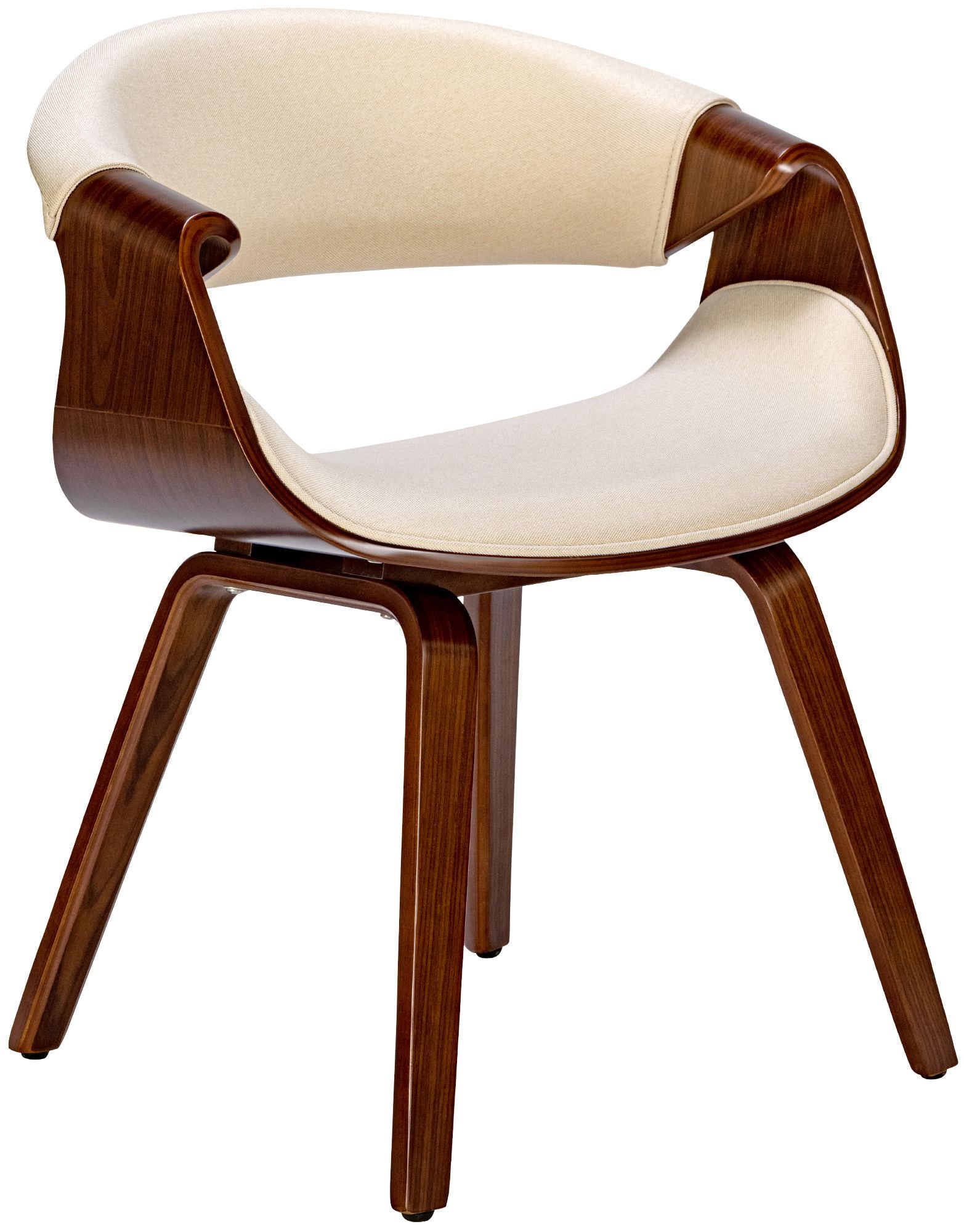 Design stoel ergonomisch met armleuning van hout en stof - meerdere kleuren
