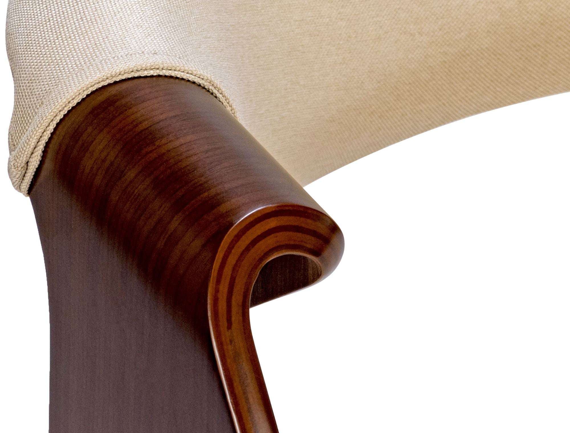 2 design stoelen set ergonomisch met armleuning van hout en stof - meerdere kleuren