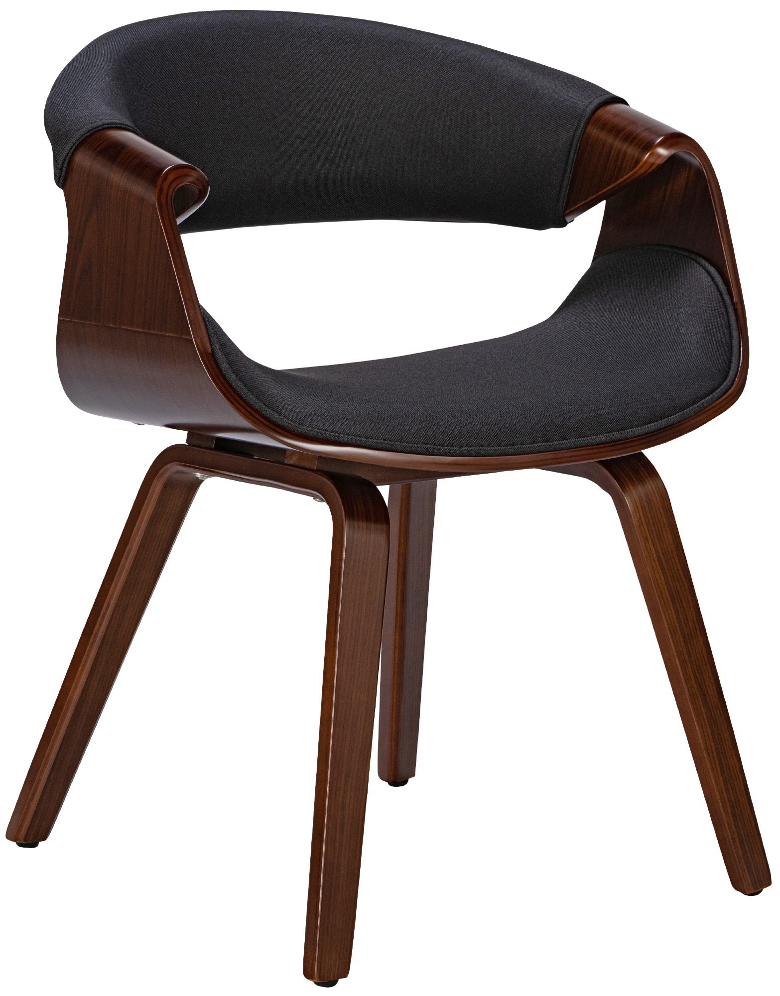 Design stoel ergonomisch met armleuning van hout en stof - meerdere kleuren