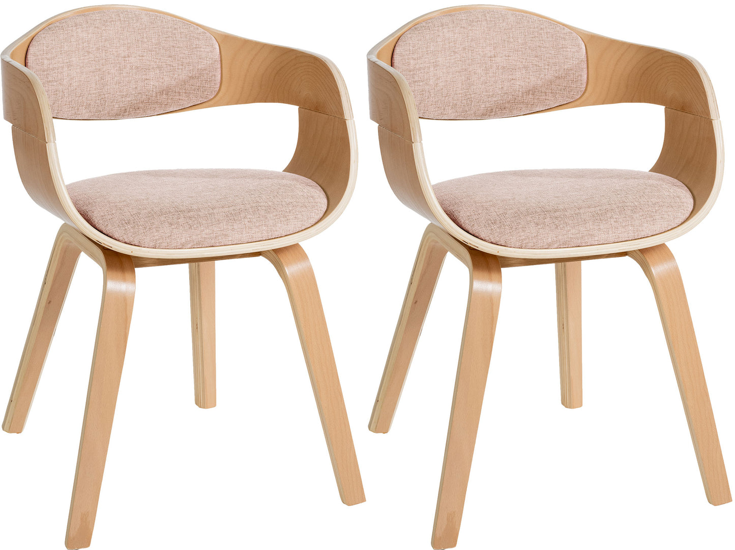 2 vintage stoelen set hout met armleuning - meerdere kleuren