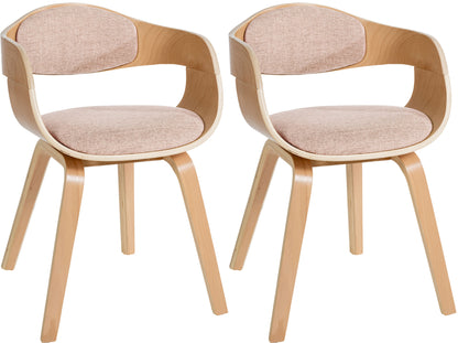 2 vintage stoelen set hout met armleuning - meerdere kleuren