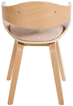 2 vintage stoelen set met armleuning van naturel hout en stof - meerdere kleuren
