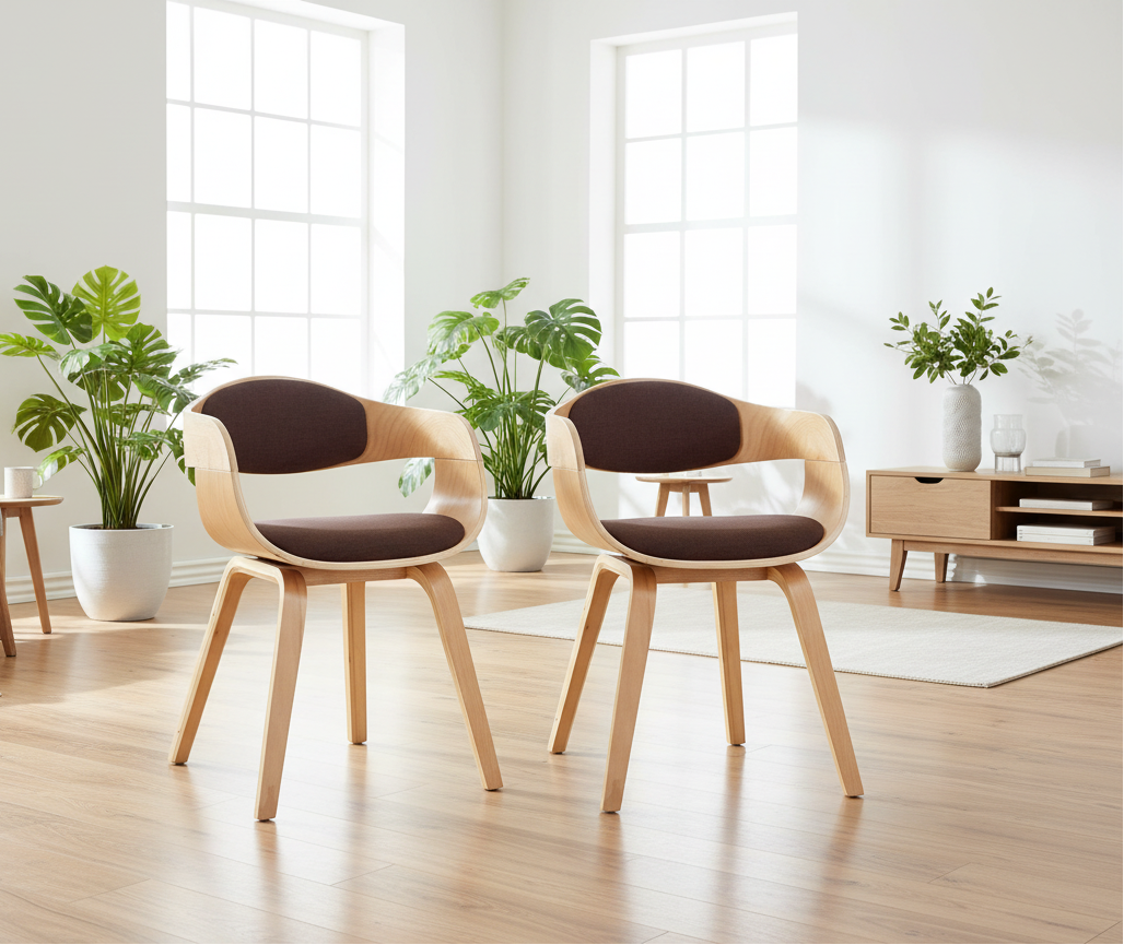 2 vintage stoelen set hout met armleuning - meerdere kleuren