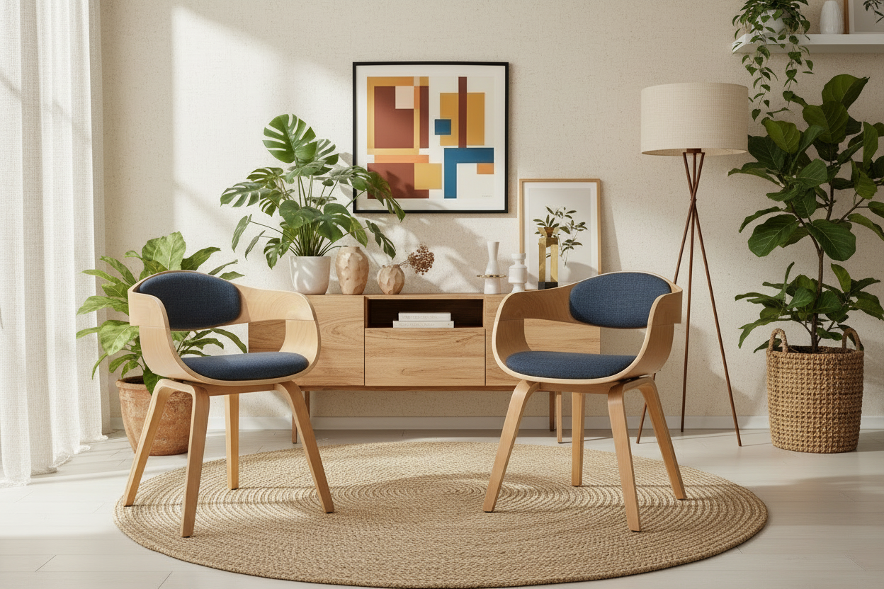 2 vintage stoelen set hout met armleuning - meerdere kleuren