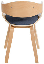 2 vintage stoelen set met armleuning van naturel hout en stof - meerdere kleuren