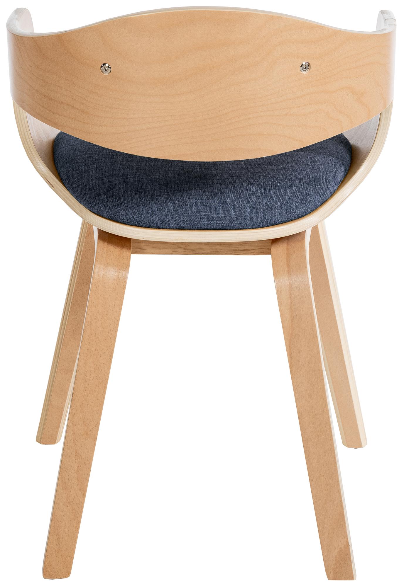 2 vintage stoelen set met armleuning van naturel hout en stof - meerdere kleuren