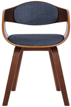 2 vintage stoelen set met armleuning van donker hout en stof - meerdere kleuren