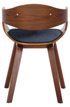 2 vintage stoelen set met armleuning van donker hout en stof - meerdere kleuren